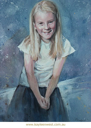 Child's Portrait in Watercolour & Gauache