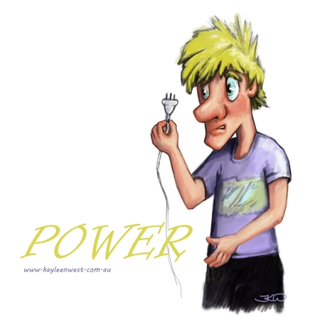 Children's Illustration, cartoon, editorial. No Power - digital illustration.