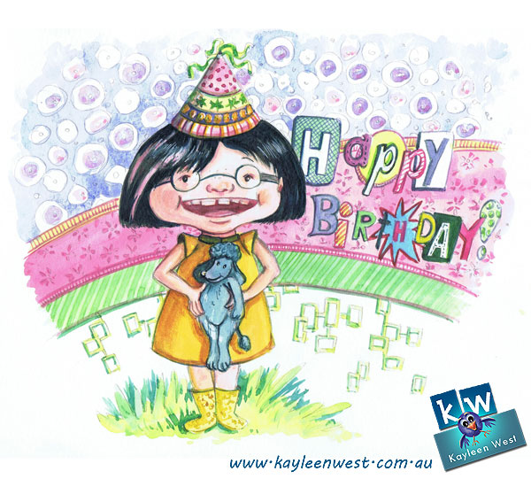 Watercolour illustration for #illo52weeks illustration challenge - Pattern Happy Birthday card