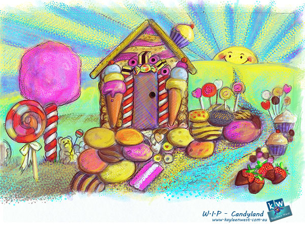 52 week illustration challenge. Gift card Challenge #illo52weeks architecture - Candy Land