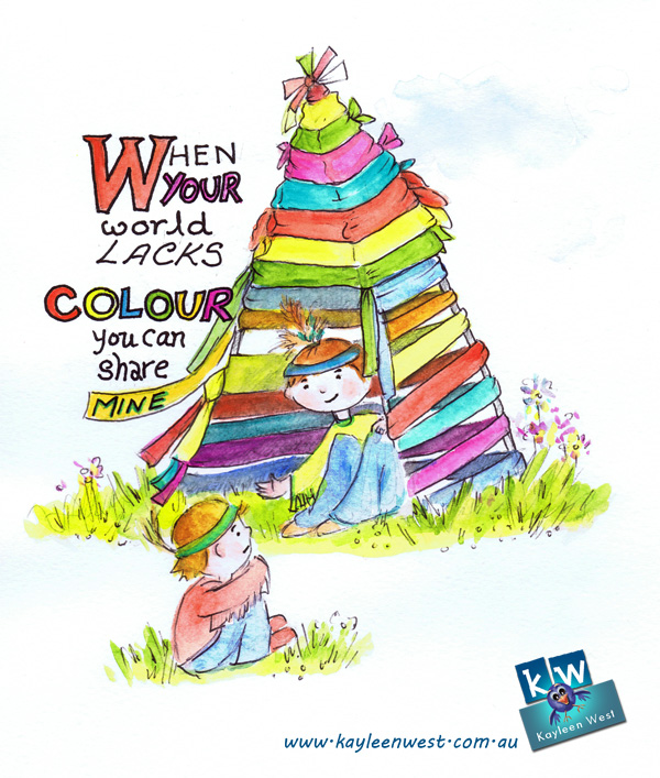 When your wold lacks colour, you can share mine. My inspirational quote and illustration for the them colour.