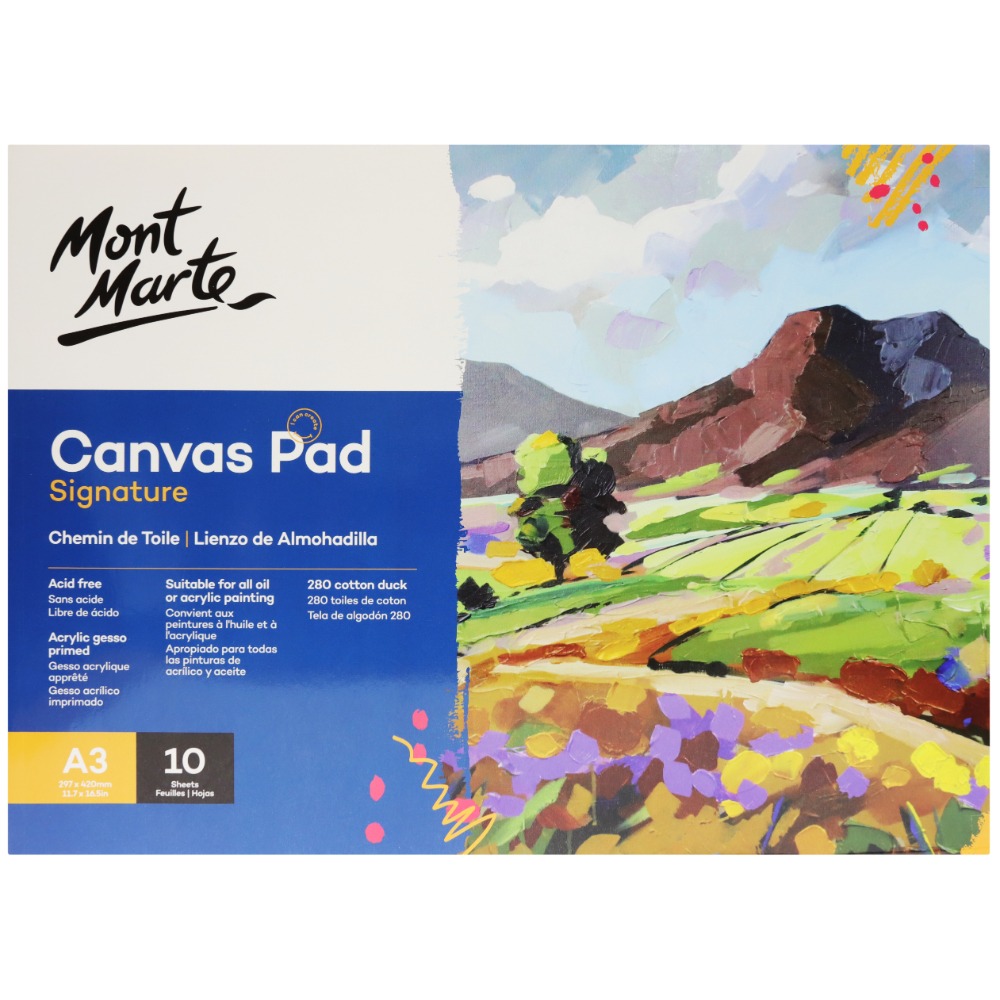 Signature Painting Pad Primed A3 Canvas Sheets x 10