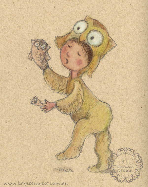 Owl Costume: Childrens illustration