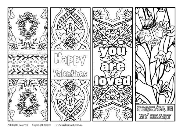 Free printable bookmarks Valentines Day and every day